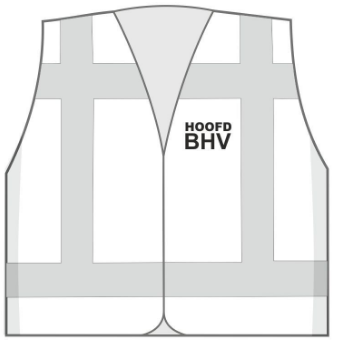 Veiligheidsvest met opdruk Hoofd BHV Wit